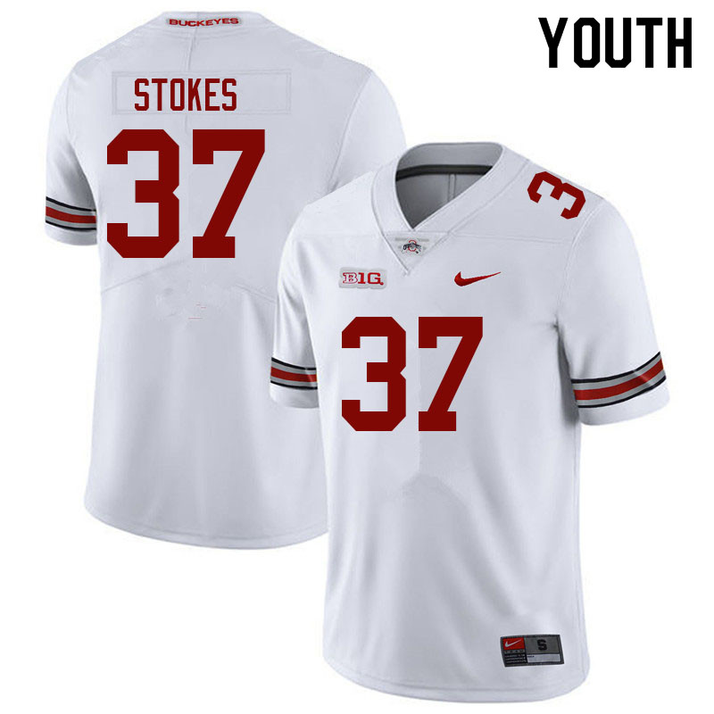 Youth #37 Kye Stokes Ohio State Buckeyes College Football Jerseys Sale-White